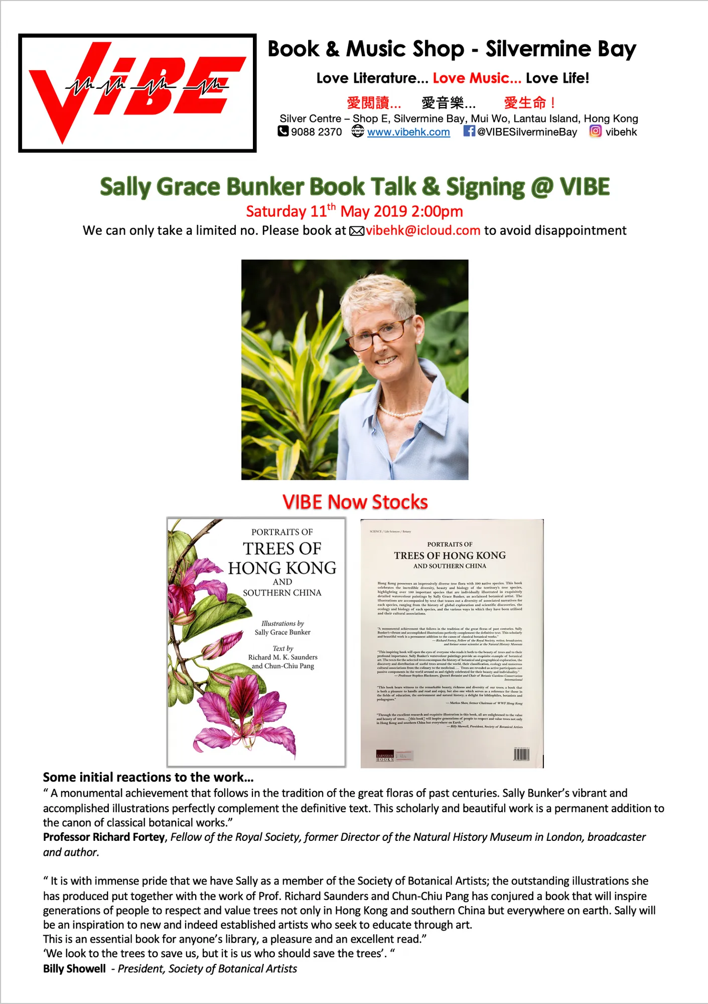 Sally Grace Bunker event poster